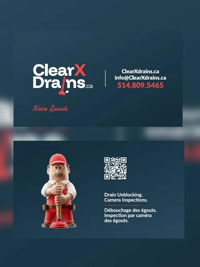 ClearX Drains business cards