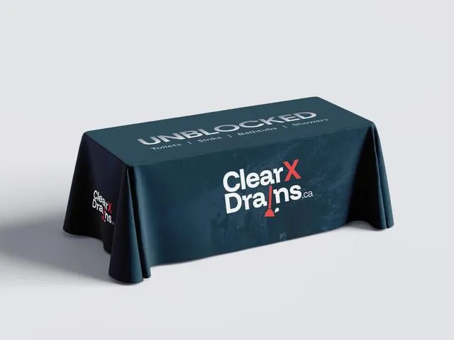 ClearX Drains tablecloth mockup