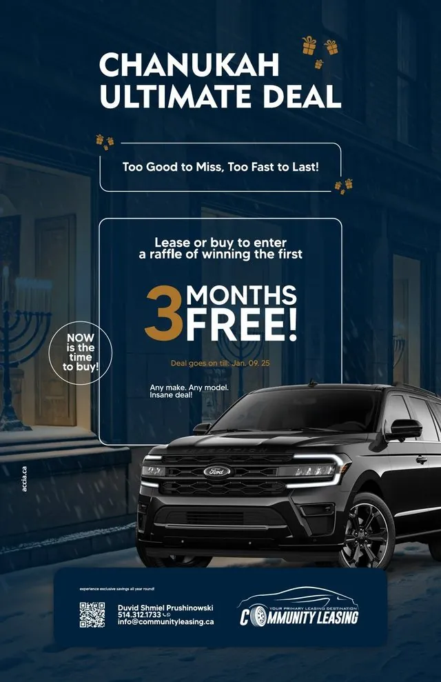 Community Leasing Chanukah deal ad