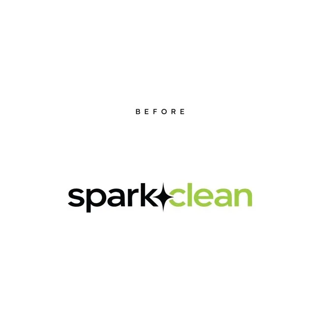Spark Clean rebrand, before and after