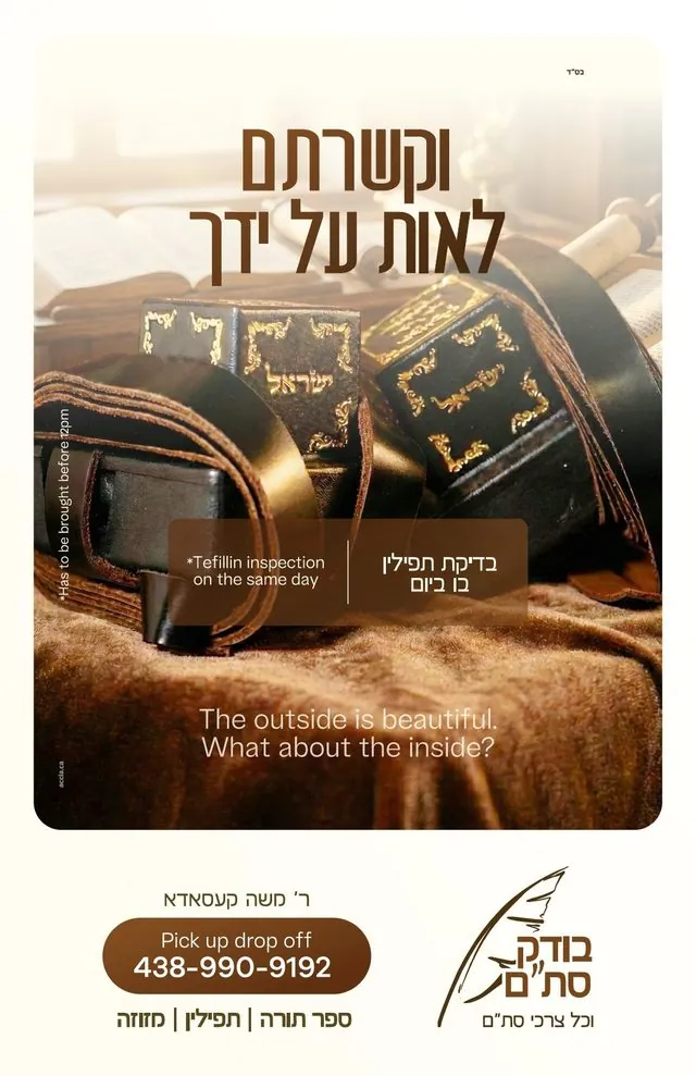 Tefillin inspection poster